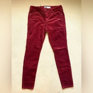 Maroon velvet jeans
